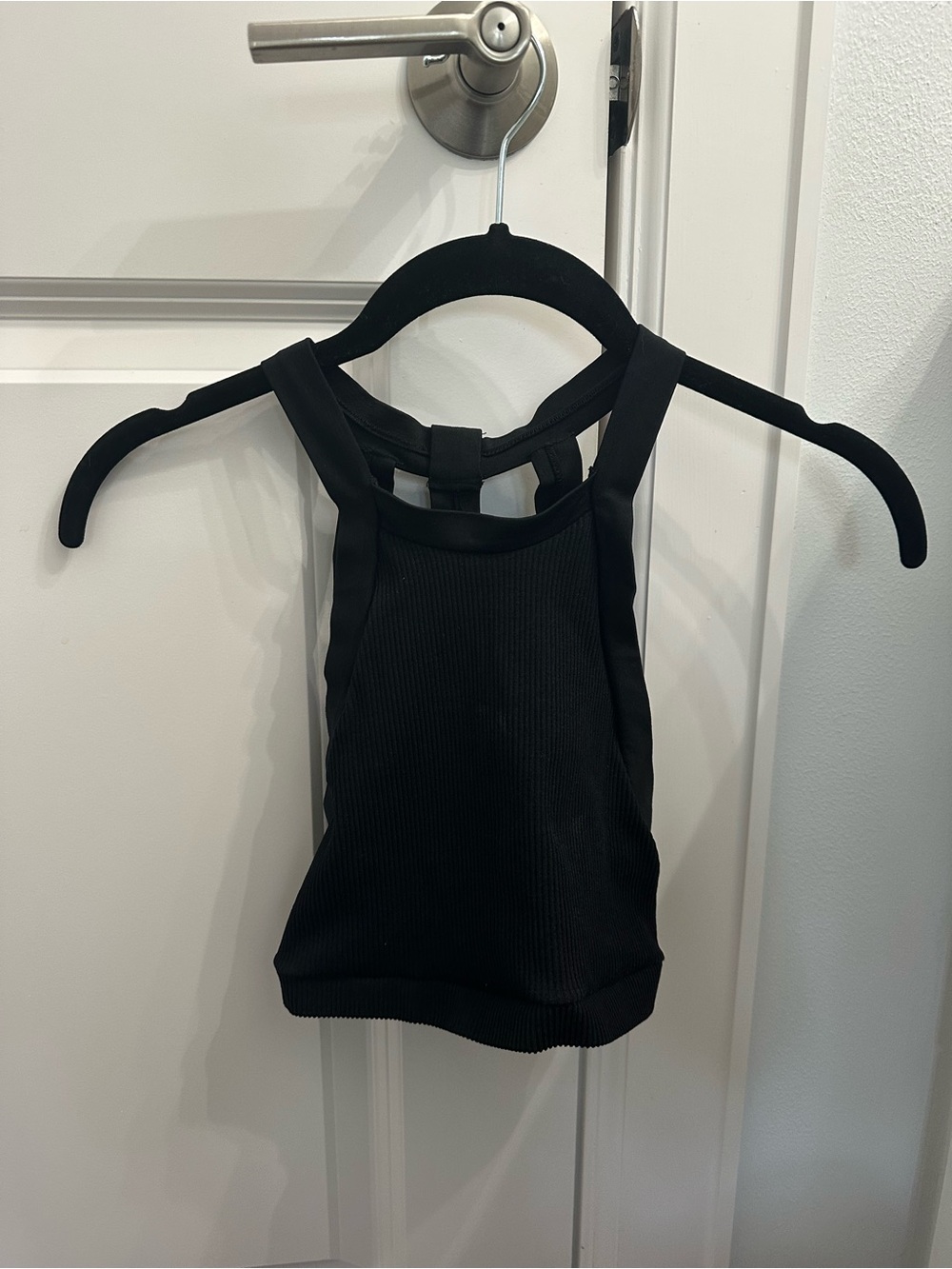 Urban Outfitters Black Ribbed Racerback Crop Top